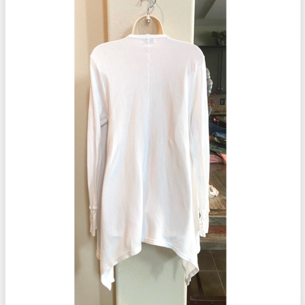 Like New Allen Allen White Long Cardigan. Sz M View 4